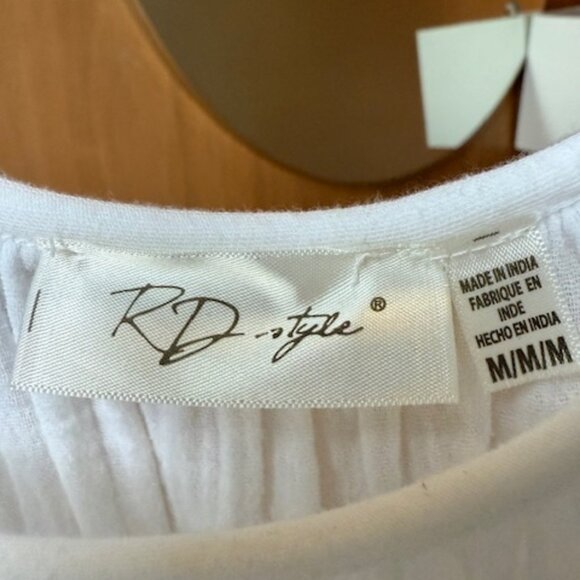 NWT RD Style White Summer Dress with Flutter Straps - Size M - Picture 6 of 6